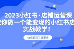 （6127期）2023小红书·店铺运营课，教你做一个能变现的小红书店铺，20节-实战教学