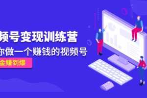 （4499期）《视频号变现训练营》带你做一个赚钱的视频号，佣金赚到爆！