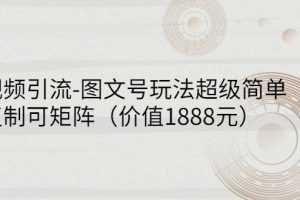 （2748期）短视频引流-图文号玩法超级简单，可复制可矩阵（价值1888元）
