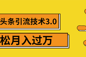 (1379期)今日头条引流技术3.0,打造爆款引流的玩法 VLOG引流技术,月入过万(无水印)