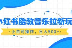 （6256期）小红书胎教音乐拉新玩法，小白可操作，日入500+（资料已打包）