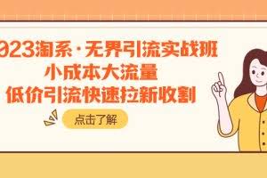 （7818期）2023淘系·无界引流实战班：小成本大流量，低价引流快速拉新收割
