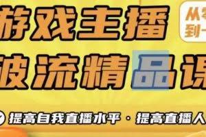游戏主播破流精品课，从零到一提升直播间人气，提高自我直播水平，提高直播人气