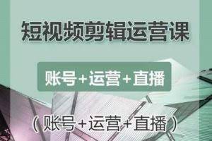 南小北短视频剪辑运营课：账号+运营+直播，零基础学习手机剪辑【视频课程】