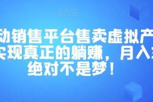 全自动销售平台售卖虚拟产品，助你实现真正的躺赚，月入3万＋绝对不是梦！【揭秘】