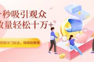 中视频冷门玩法，一秒吸引观众，播放量轻松十万+，保姆级教程【揭秘】