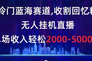 （8544期）冷门蓝海赛道，收割回忆粉，无人挂机直播，单场收入轻松2000-5w+