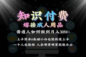 2024普通人做知识付费结合成人用品如何实现单月变现30w➕保姆教学1.0