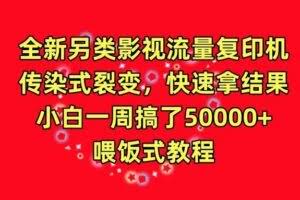 全新另类影视流量复印机，传染式裂变，快速拿结果，小白一周搞了50000+，喂饭式教程【揭秘】