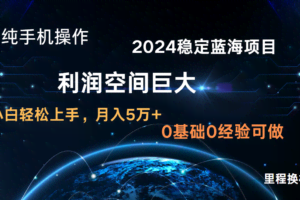 2024新蓝海项目 无门槛高利润长期稳定  纯手机操作 单日收益3000+ 小白当天上手