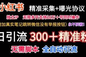 小红薯精准采集＋无限曝光＋真实笔记跳转微信，永不屏蔽（日引300＋精准粉）