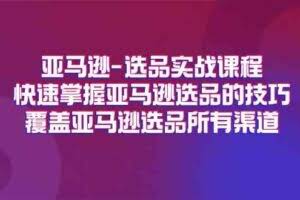 亚马逊选品实战课程，快速掌握亚马逊选品的技巧，覆盖亚马逊选品所有渠道