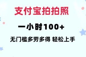 (12386期)支付宝拍拍照 一小时100+ 无任何门槛 多劳多得 一台手机轻松操做