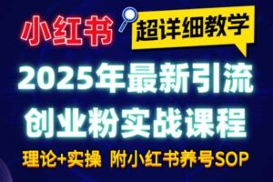 2025年最新小红书引流创业粉实战课程【超详细教学】小白轻松上手，月入1W+，附小红书养号SOP