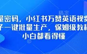 流量密码，小红书万赞英语视频用扣子一键批量生产，保姆级教程，小白都看得懂