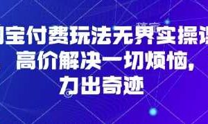 淘宝付费玩法无界实操课程，高价解决一切烦恼，大力出奇迹