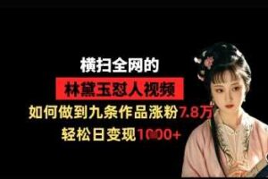 横扫全网的林黛玉怼人视频，如何做到九条作品涨粉7.8万，轻松日变现1k