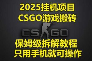 2025挂G项目，CSGO游戏搬砖，保姆级拆解教程，只用手机就可操作【揭秘】