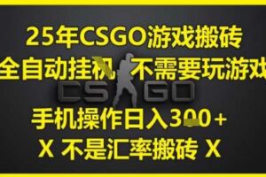 25年CSGO游戏搬砖，全自动运行，不需要玩游戏，手机操作日入3张(不是汇率搬砖)【揭秘】