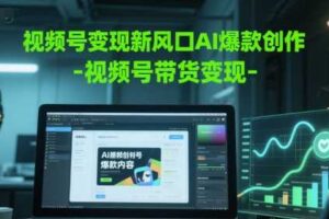 视频号变现新风口AI爆款创作-视频号带货变现