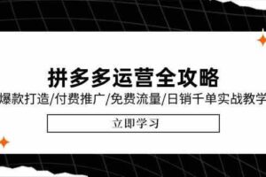 拼多多运营全攻略，爆款打造/付费推广/免费流量/日销千单实战教学/6月更新