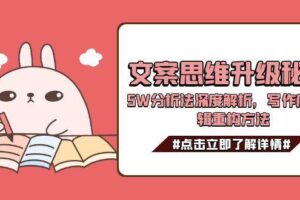 文案思维升级秘籍，5W分析法深度解析，写作底层逻辑重构方法