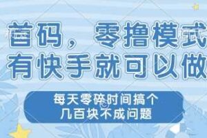 首码零撸项目，有快手就可以做，每天业务时间搞个几张不是问题【揭秘】