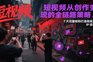 短视频从创作到变现的全链路策略2.0，7大流量密码构建IP信任感打造高成交账号