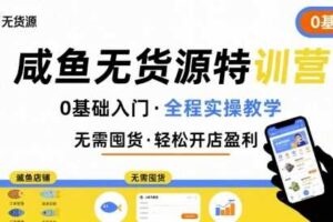 无货源特训营，0基础带你玩转咸鱼无货源
