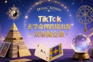 TikTok玄学命理跨境出海双语掘金课，手把手教你用命理知识精准直击海外用户痛点