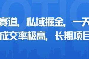 小众赛道，私域掘金，一天多张，成交率极高，长期项目