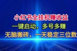 小红书全自动掘金项目，一键启动，无脑搬砖，一天稳定三位数【揭秘】