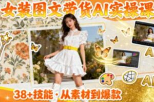 女装图文带货的AI实操课,覆盖38个实用技能,快速提升素材制作效率