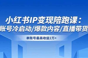 (16550期)小红书IP变现陪跑课:账号冷启动/爆款内容/直播带货,单账号最高收益2万+