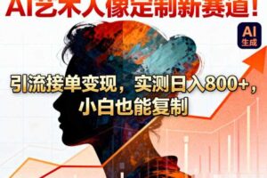 AI艺术人像定制新赛道!引流接单变现,实测日入8张+,小白也能复制