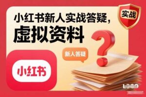 小红书新人实战答疑,小红书虚拟资料项目实战答疑