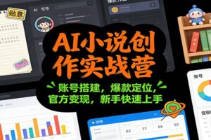 AI小说创作实战营：账号搭建，爆款定位，官方变现，新手快速上手