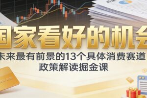 公众号付费文章：国家看好的机会，未来最有前景的13个具体消费赛道，政策解读掘金课