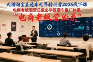 天猫淘宝直通车无界特训营2026线下课，电商老板运营总监必学直通车推广体系