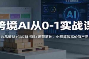 跨境AI从0-1实战课：选品策略+供应链搭建+运营落地，小预算做高价值产品