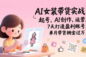 (17117期)AI女装带货实战班(更新):起号,AI创作,运营,7天打造盈利账号,单月带货佣金过万
