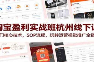 淘宝盈利实战班杭州线下课：12门核心技术，SOP 流程，玩转运营视觉推广全链路