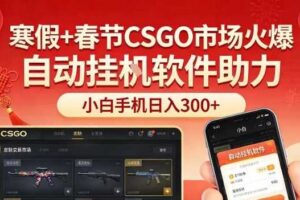 寒假+春节CSGO市场火爆,配合游戏自动挂G软件,小白只用一台手机也可日入3张【揭秘】