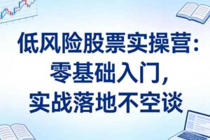 低风险股票实操营:零基础入门,实战落地不空谈