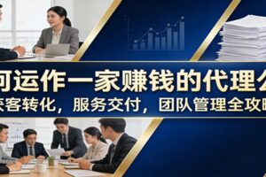 如何运作一家赚钱的代理公司：获客转化，服务交付，团队管理全攻略