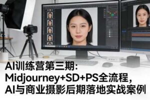 AI训练营第三期：Midjourney+SD+PS全流程，AI与商业摄影后期落地实战案例