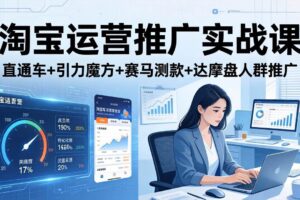 (17774期)淘宝运营推广实战课(更新26年3月)直通车+引力魔方+赛马测款+达摩盘人群推广等