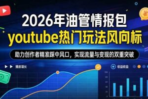 2026年油管情报包，youtube热门玩法风向标，助力创作者精准踩中风口，实现流量与变现的双重突破（更新0330）