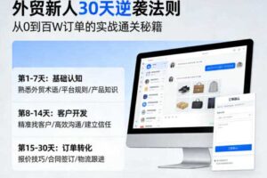 外贸新人30天逆袭法则，教你从0到百W订单的实战通关秘籍