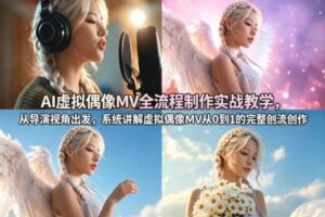 AI虚拟偶像MV全流程制作实战教学,从导演视角出发,系统讲解虚拟偶像MV从0到1的完整创作流程